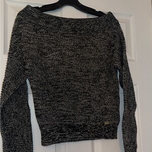 Black and white off the shoulder Guess sweater
